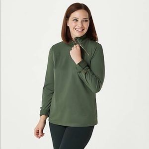 AmberNoon UPF50 Asymmetrical Zip Pullover top